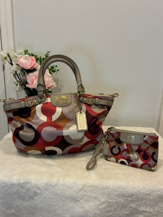 Coach Handbags - Coach Madison Op Art Sophia Satchel K1120-18636 Multicolor 2-Way Shoulder Bag